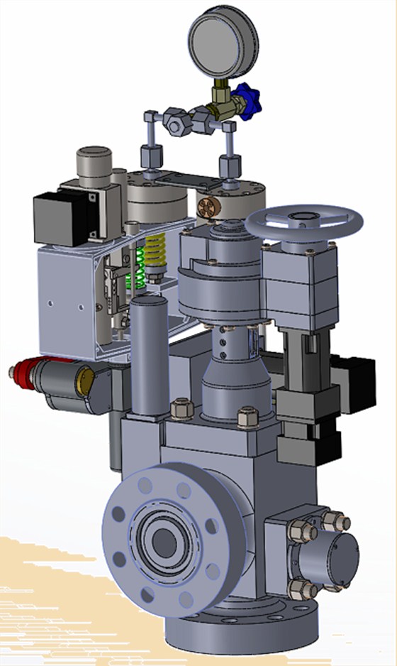 氣井遠(yuǎn)程控壓急斷裝置三維圖示