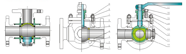 三通球閥產(chǎn)品結(jié)構(gòu)圖